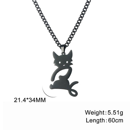 14 various Stainless Steel Cat Necklaces - Just Cats - Gifts for Cat Lovers