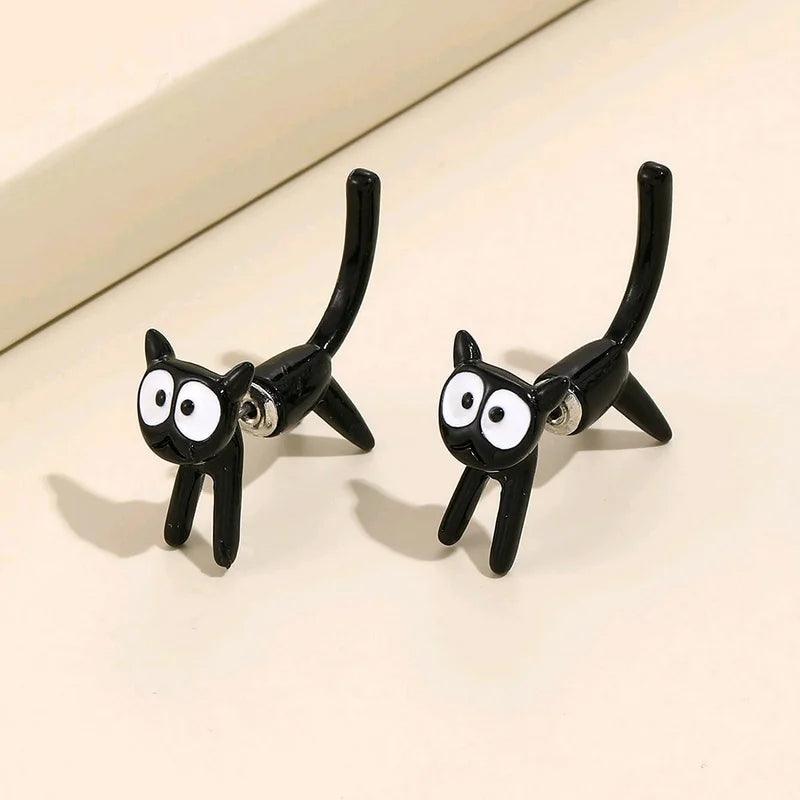 2 Pcs Black Cat Earrings - Just Cats - Gifts for Cat Lovers