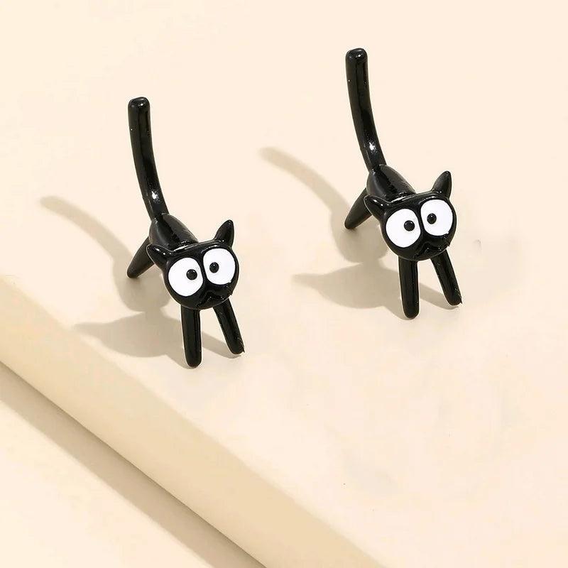 2 Pcs Black Cat Earrings - Just Cats - Gifts for Cat Lovers