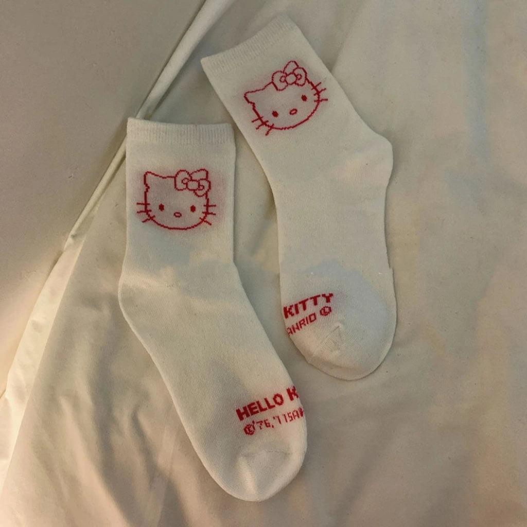 3 Pair Hello Kitty Socks fir Girls - Just Cats - Gifts for Cat Lovers