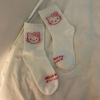 3 Pair Hello Kitty Socks fir Girls - Just Cats - Gifts for Cat Lovers