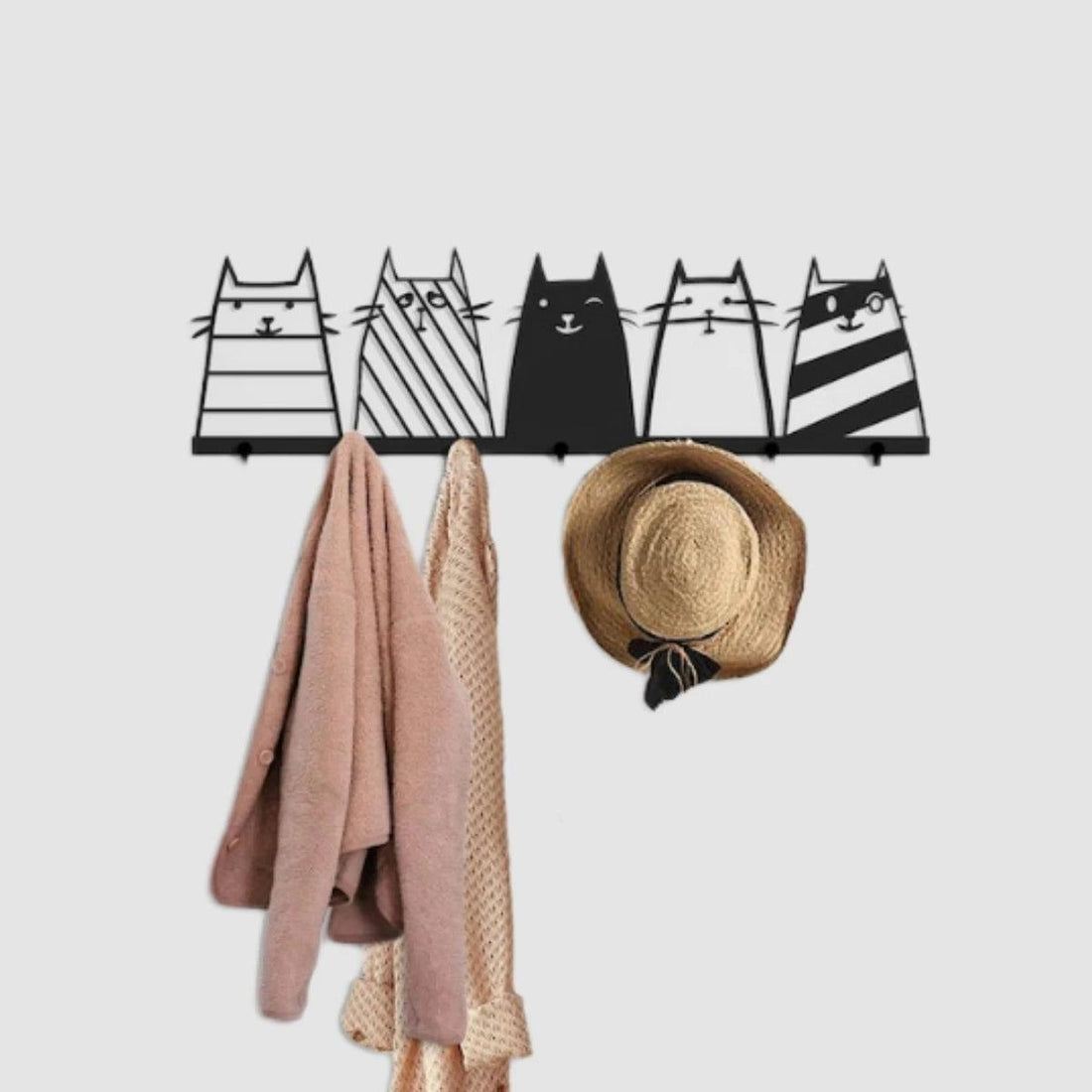 7 Hooks Modern Decorative Coat Rack - Just Cats - Gifts for Cat Lovers