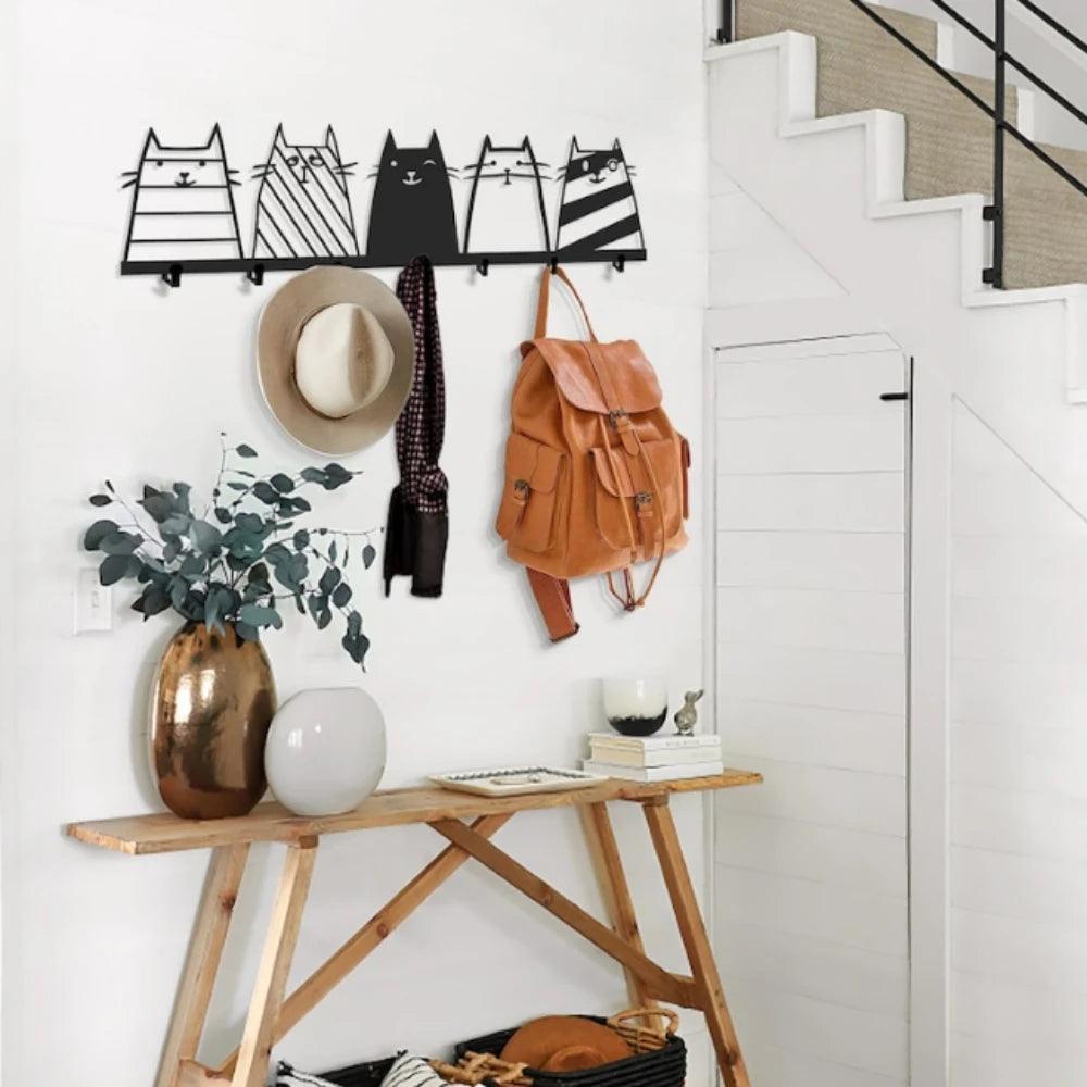 7 Hooks Modern Decorative Coat Rack - Just Cats - Gifts for Cat Lovers