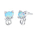 925 Sterling Silver Opal Stud Cat Earrings - Just Cats - Gifts for Cat Lovers