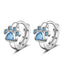 925 Sterling Silver Stud Zircon Paw Hoop Earrings 4 colors - Just Cats - Gifts for Cat Lovers