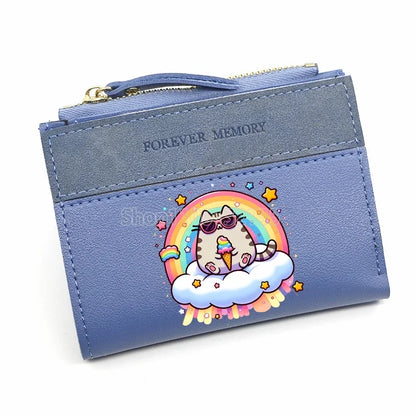 Pusheens Cat Short Wallet, 3 Colors Various Designs