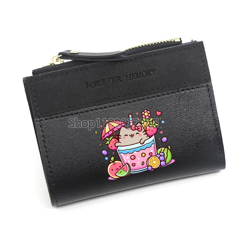 Pusheens Cat Short Wallet, 3 Colors Various Designs