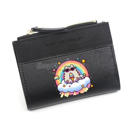 Pusheens Cat Short Wallet, 3 Colors Various Designs