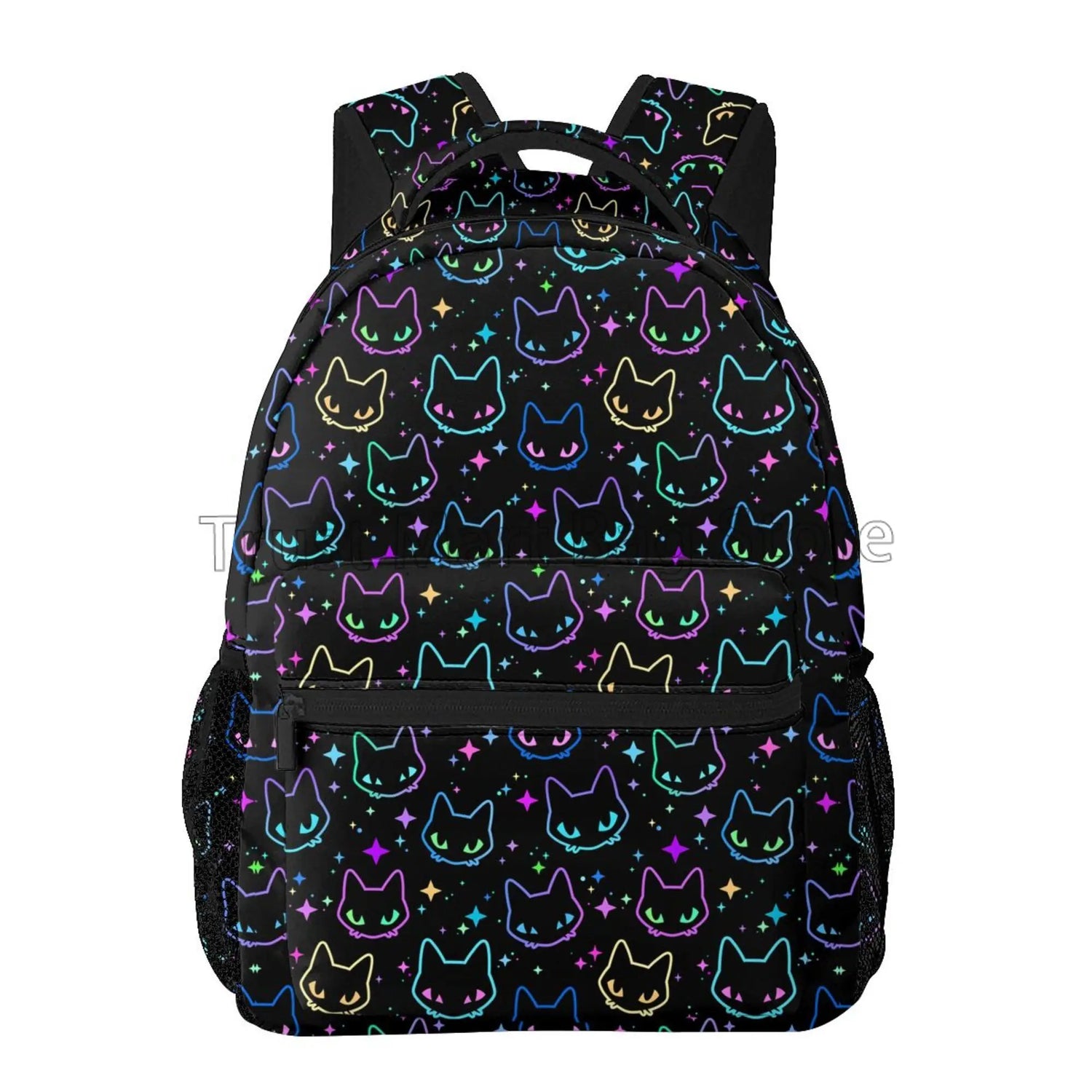 Colorful Cat Heads Print Backpack