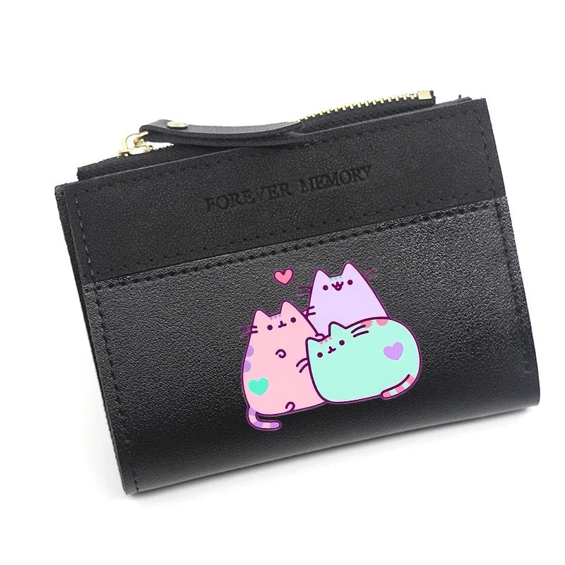 Pusheens Cat Short Wallet, 3 Colors Various Designs