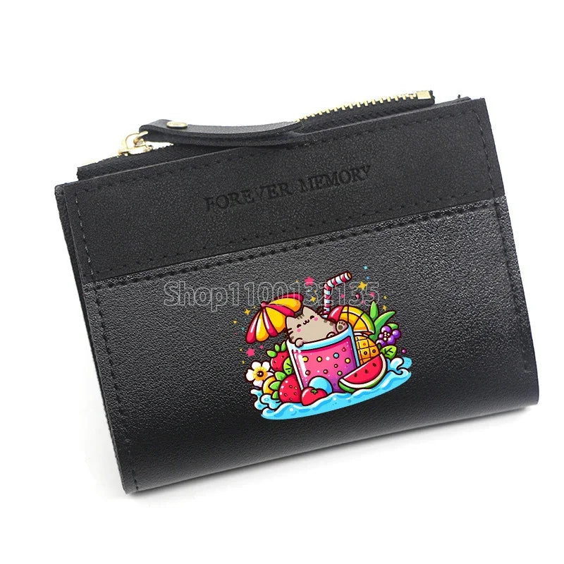 Pusheens Cat Short Wallet, 3 Colors Various Designs