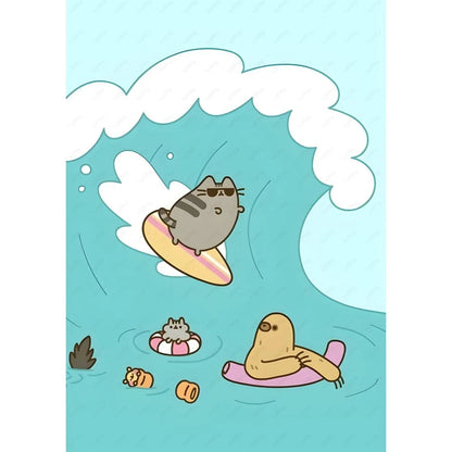 Adhesive Pusheen Cat Posters, 15 designs, 4 Sizes