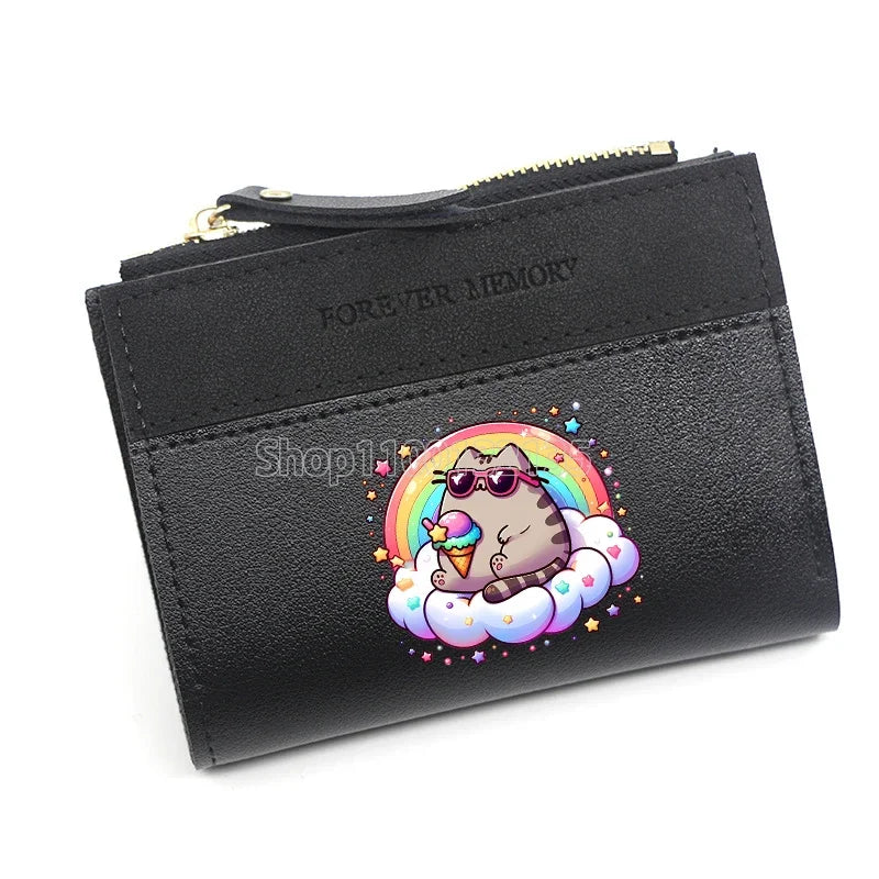 Pusheens Cat Short Wallet, 3 Colors Various Designs