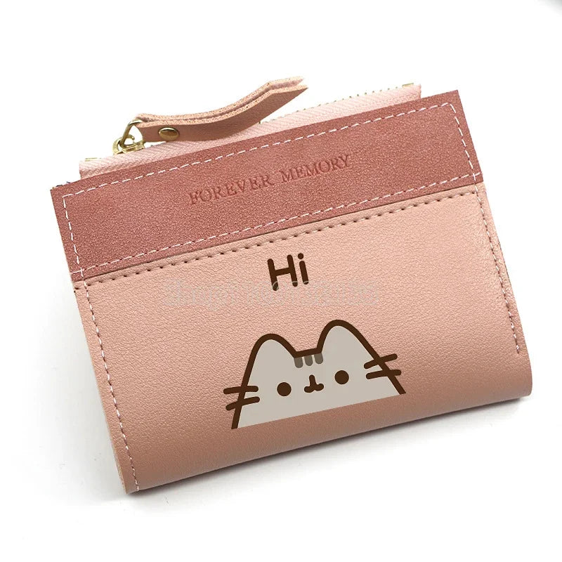 Pusheens Cat Short Wallet, 3 Colors Various Designs