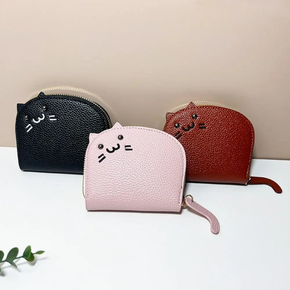 Cute Cat Shaped Card Holder  Wallet, 5 Colorsw