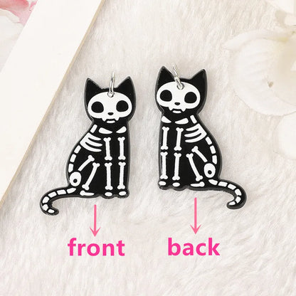 Black Cat Halloween Dangle Earrings, 2 Designs