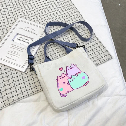 Pusheen Cat Canvas Hand Bag / Shoulder Bag, 20 Designs