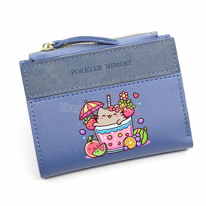 Pusheens Cat Short Wallet, 3 Colors Various Designs