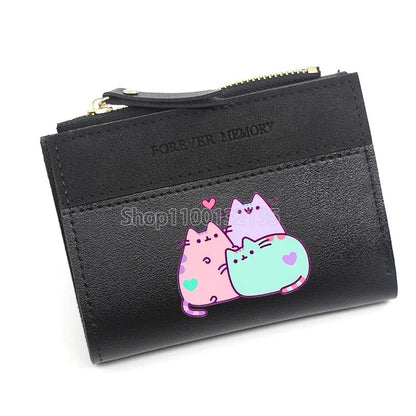 Pusheens Cat Short Wallet, 3 Colors Various Designs