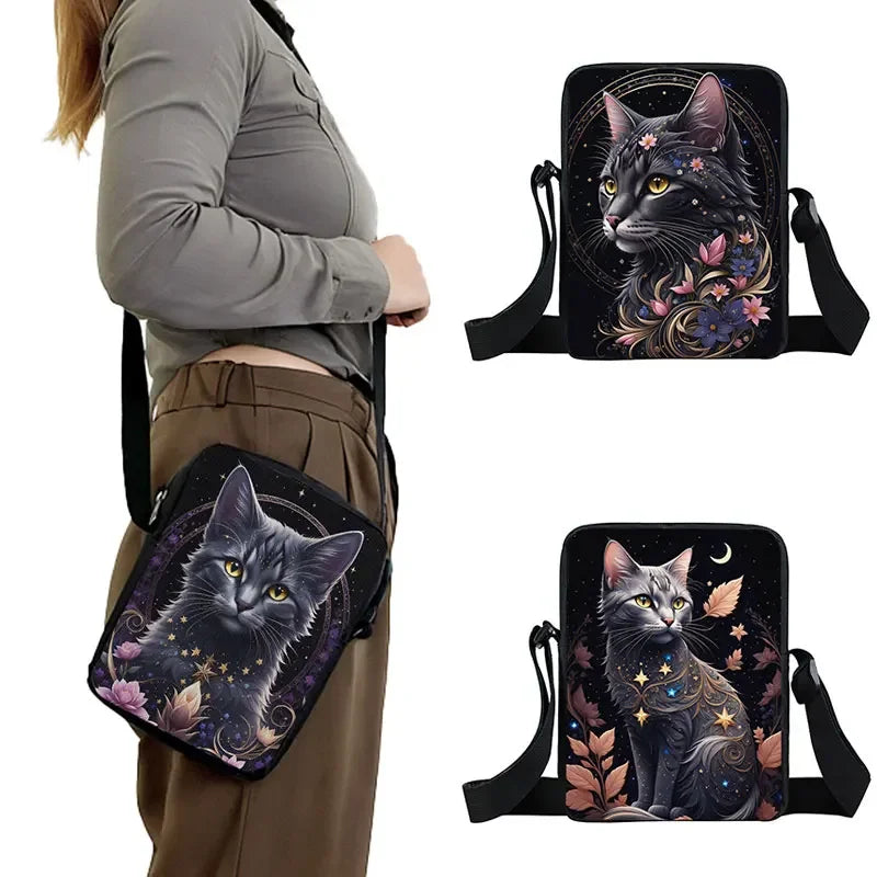 Gothic Cat Print Crossbody Bag / Shoulder Bag, 12 designs