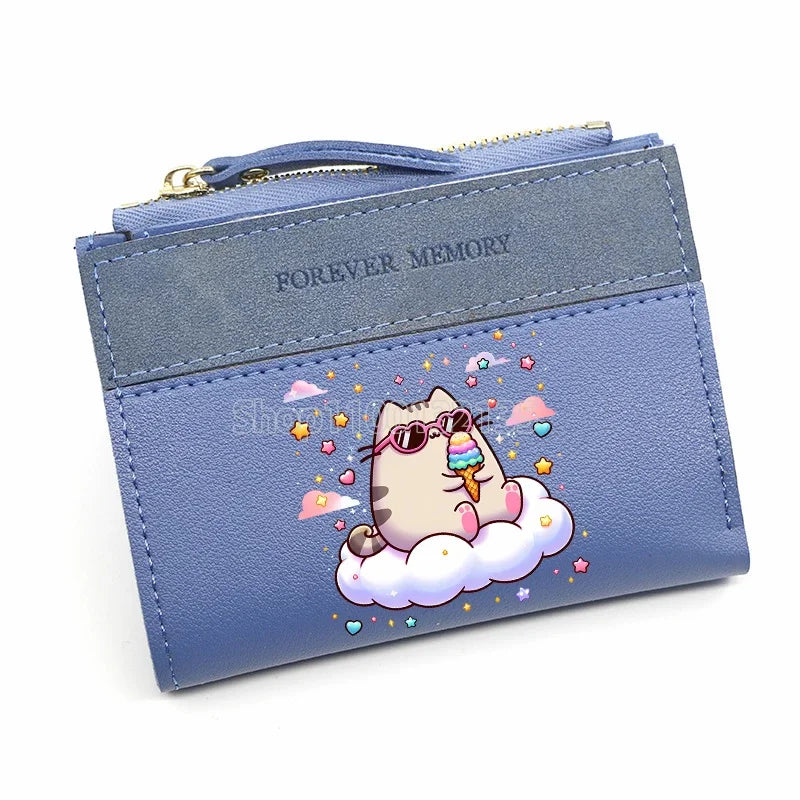 Pusheens Cat Short Wallet, 3 Colors Various Designs