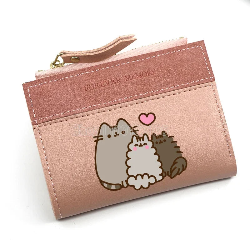 Pusheens Cat Short Wallet, 3 Colors Various Designs