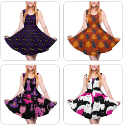 Funny Cat Print Dresses, 10 Designs, XS-5XL