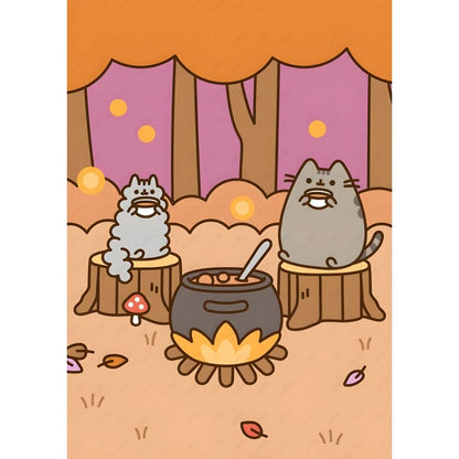 Adhesive Pusheen Cat Posters, 15 designs, 4 Sizes