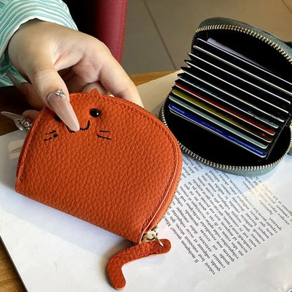 Cute Cat Shaped Card Holder  Wallet, 5 Colors