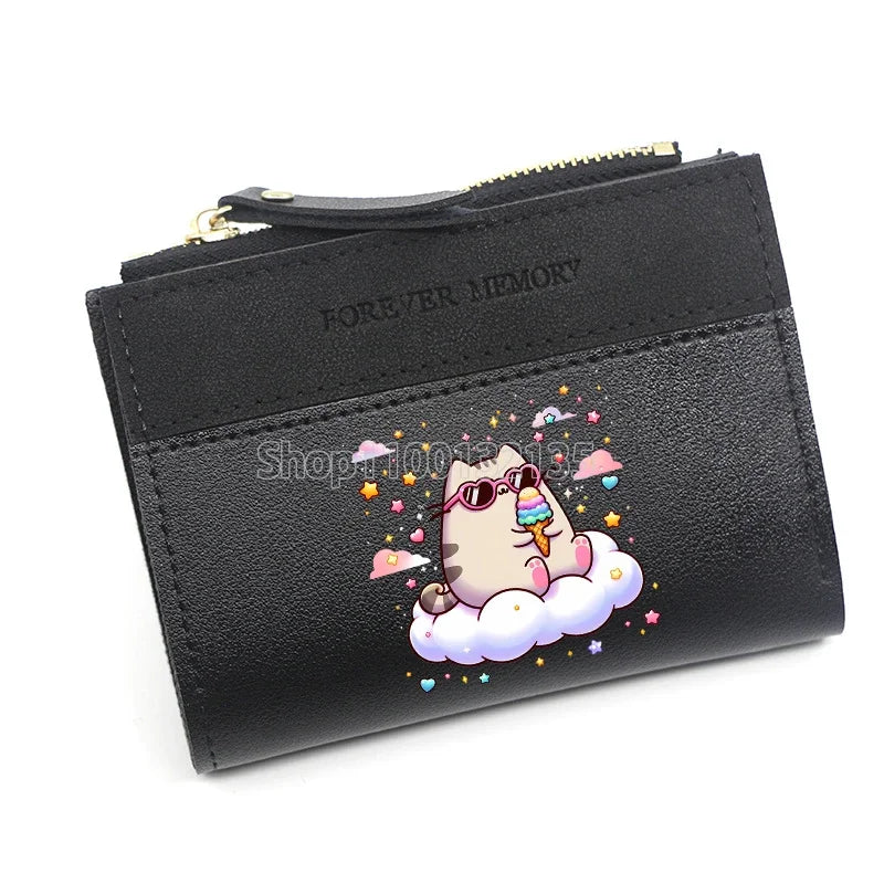 Pusheens Cat Short Wallet, 3 Colors Various Designs