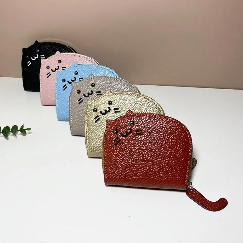 Cute Cat Shaped Card Holder  Wallet, 5 Colorsw