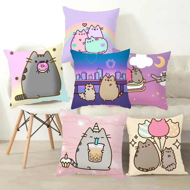 Pusheen Cat Decorative Pillowcases, 16 designs, 6 Size