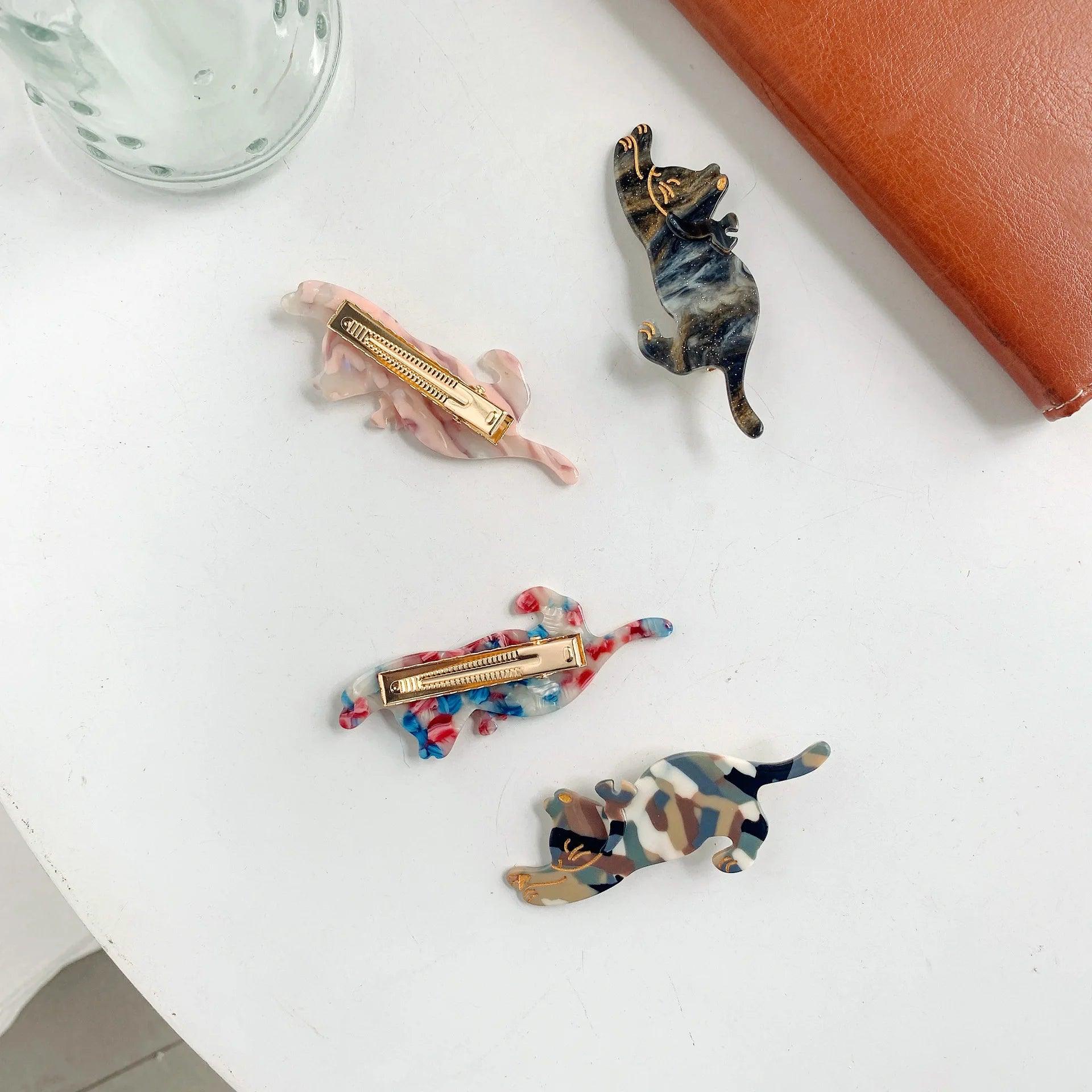 Acetate Cat Shap Hair Clip, 15 Color Variations - Just Cats - Gifts for Cat Lovers