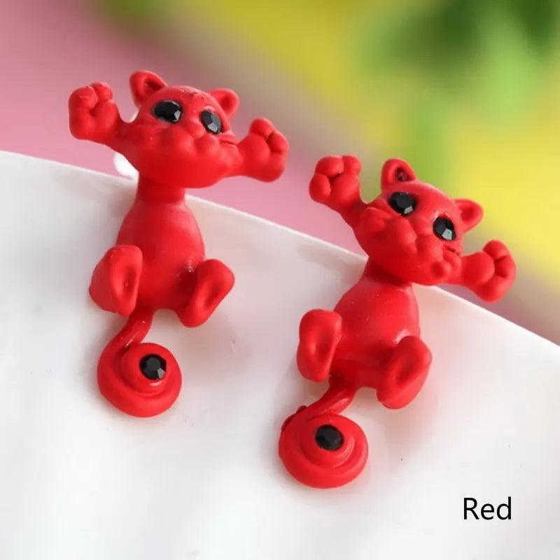 Acrylic 2pcs Cat Stud Earrings, 10 Colors - Just Cats - Gifts for Cat Lovers