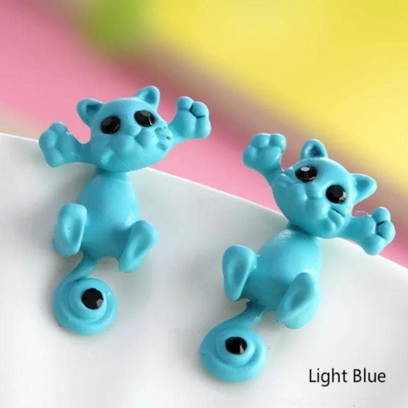 Acrylic 2pcs Cat Stud Earrings, 10 Colors - Just Cats - Gifts for Cat Lovers