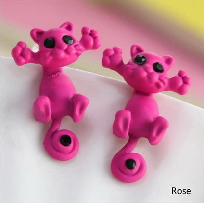 Acrylic 2pcs Cat Stud Earrings, 10 Colors - Just Cats - Gifts for Cat Lovers