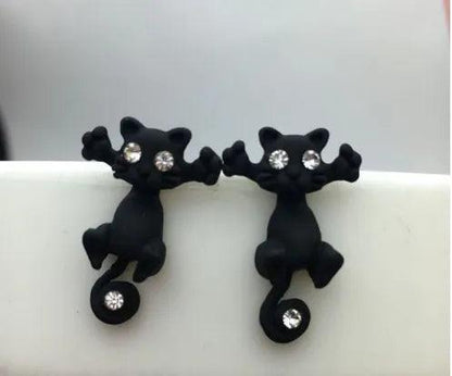 Acrylic 2pcs Cat Stud Earrings, 10 Colors - Just Cats - Gifts for Cat Lovers