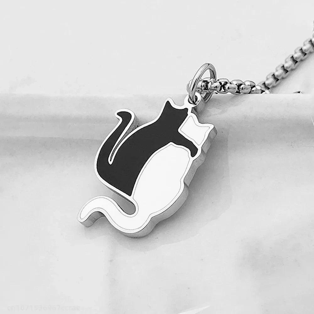 Black &amp; White Funny Cat Pendant Necklaces, 10 Designs - Just Cats - Gifts for Cat Lovers