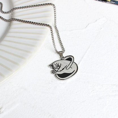 Black &amp; White Funny Cat Pendant Necklaces, 10 Designs - Just Cats - Gifts for Cat Lovers