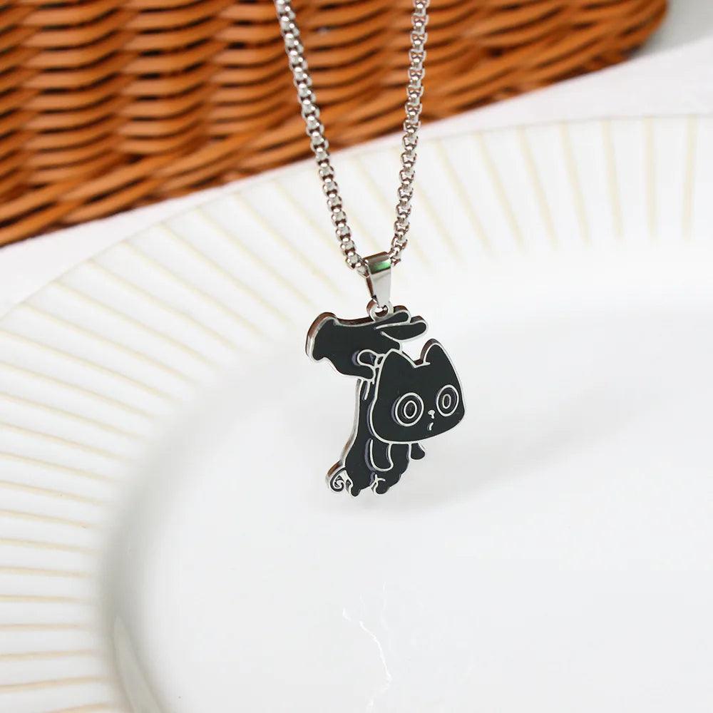 Black &amp; White Funny Cat Pendant Necklaces, 10 Designs - Just Cats - Gifts for Cat Lovers