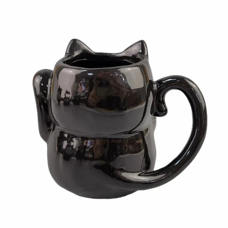 Black Cartoon Cat Skeleton Mug - Just Cats - Gifts for Cat Lovers