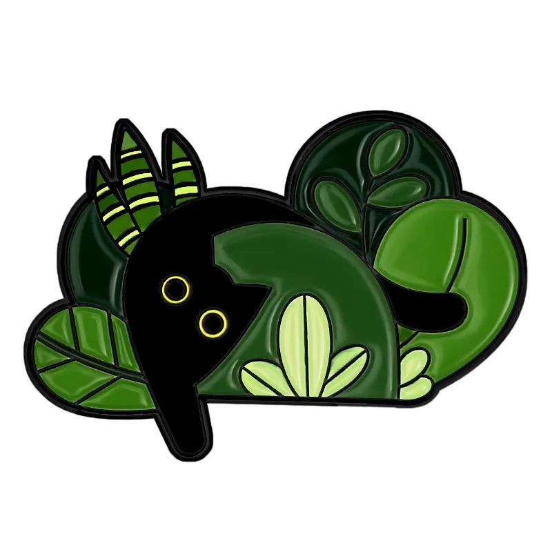 Black Cat And Plants Pin, 30 Designs - Just Cats - Gifts for Cat Lovers