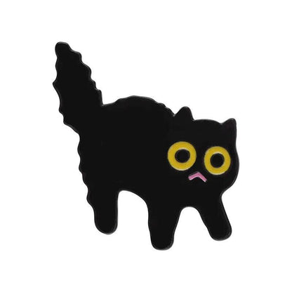 Black Cat And Plants Pin, 30 Designs - Just Cats - Gifts for Cat Lovers