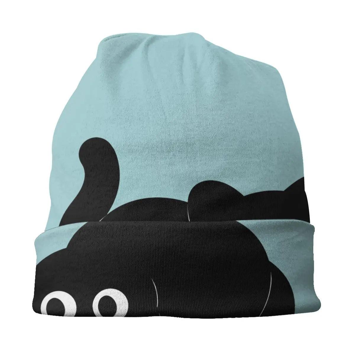 Black Cat Blue Beanie - Just Cats - Gifts for Cat Lovers