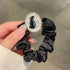 Black Cat Cameo Scrunchie, Black/White, Minimum order 2Pcs - Just Cats - Gifts for Cat Lovers