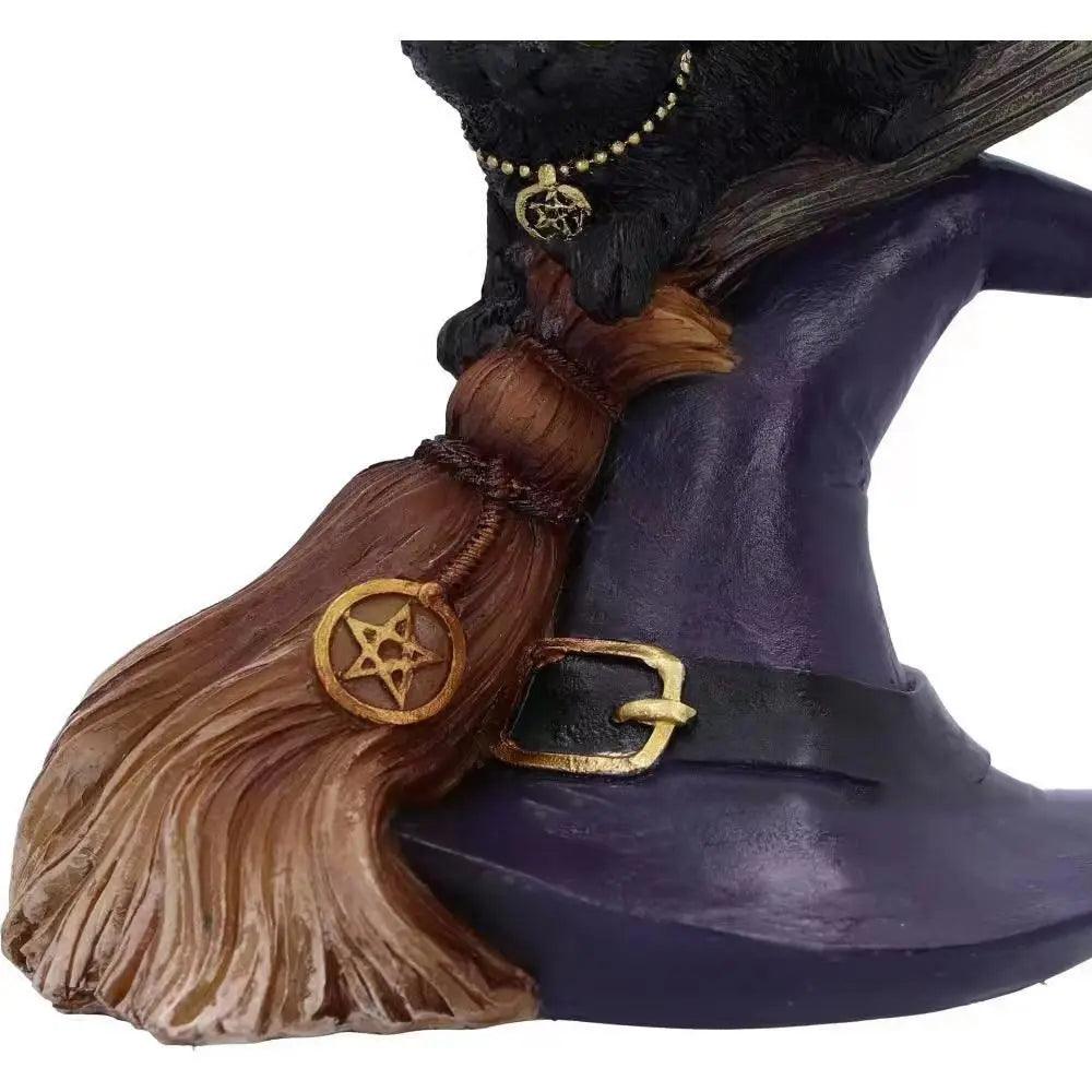 Black Cat on Broom Figurine - Just Cats - Gifts for Cat Lovers