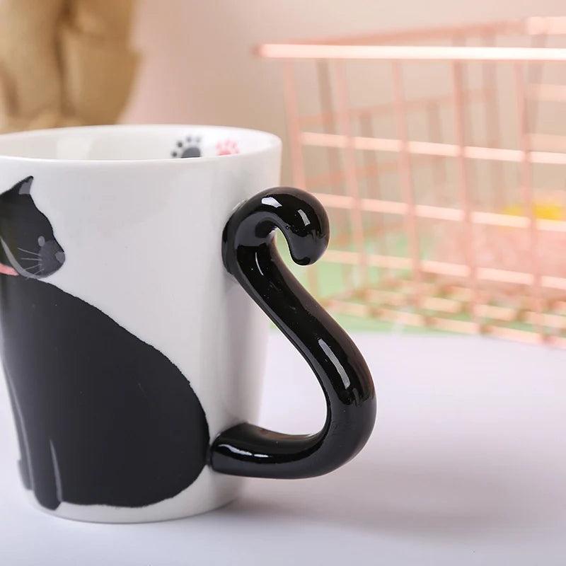 Black Cat Tail Handle Mug - Just Cats - Gifts for Cat Lovers