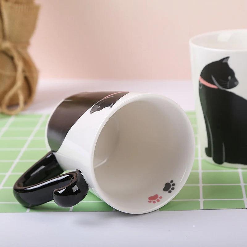 Black Cat Tail Handle Mug - Just Cats - Gifts for Cat Lovers