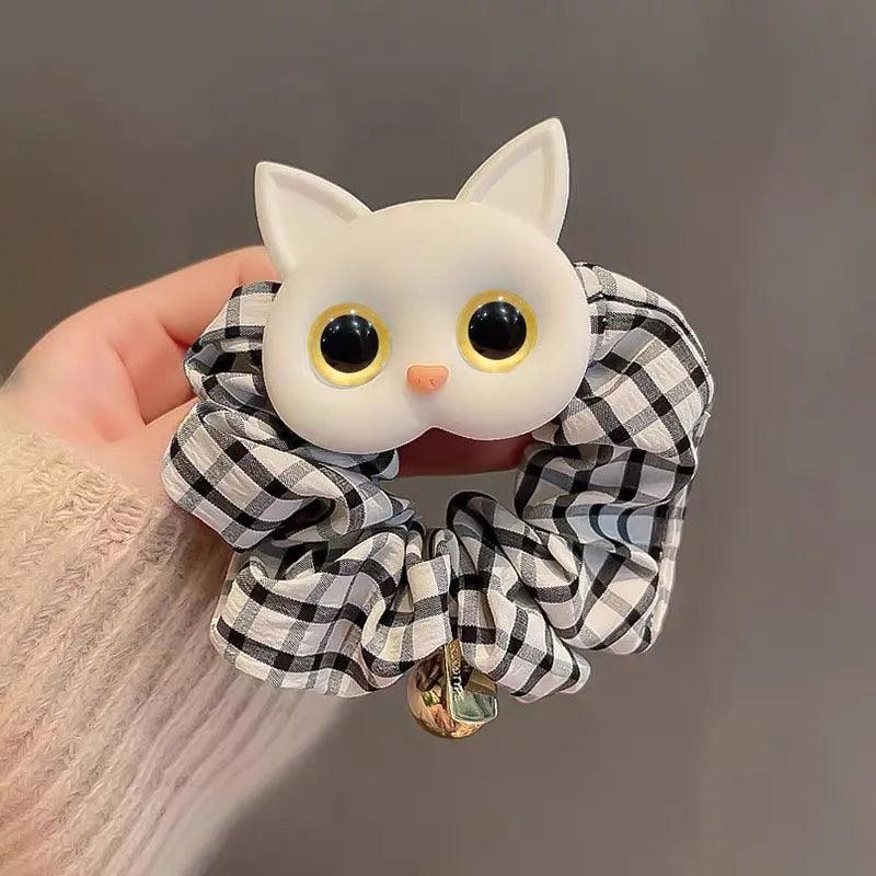 Black/White Cat Face Claw Hairclips and Scruhchies, 9 Variations, Minimum order 2Pcs - Just Cats - Gifts for Cat Lovers