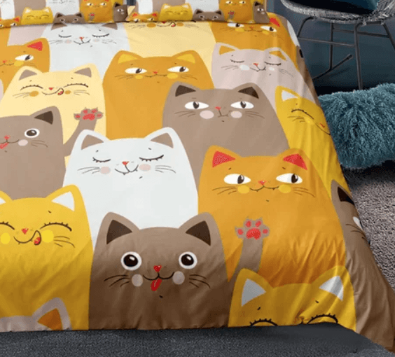 Cartoon Cat Bed Set Covers, 10 Designs - Just Cats - Gifts for Cat Lovers